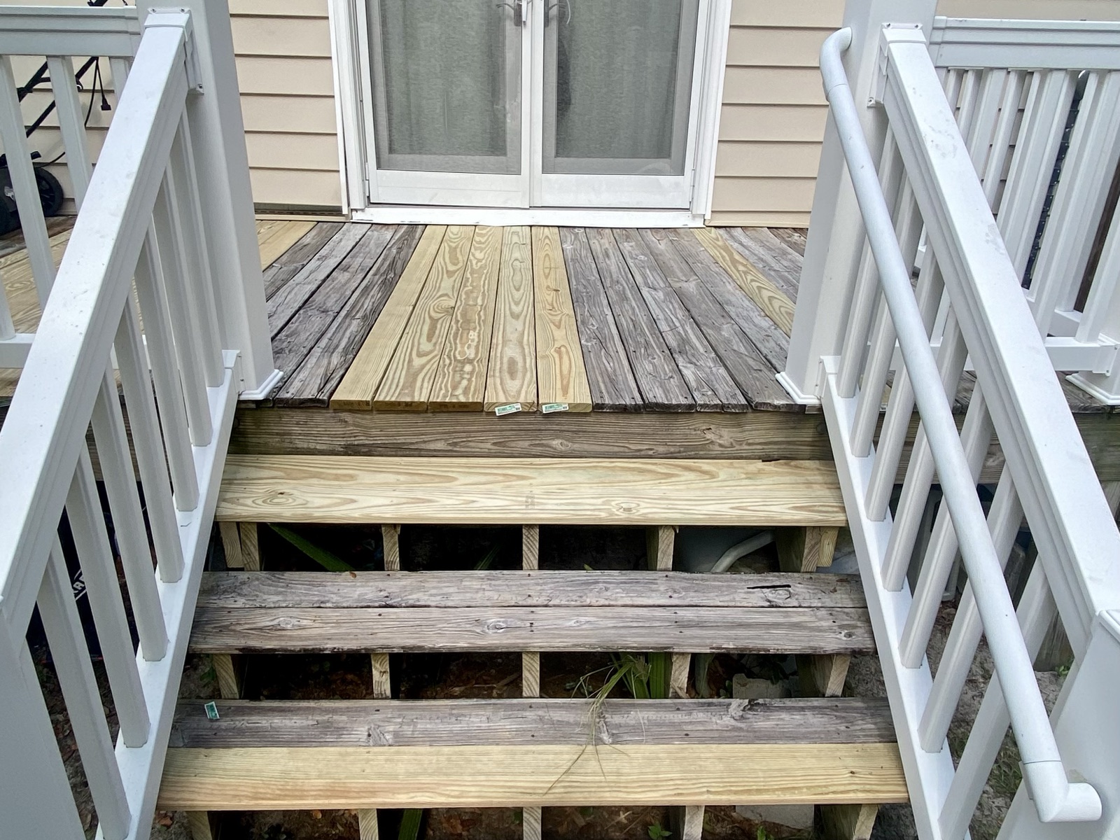 Hurricane damaged the siding and deck